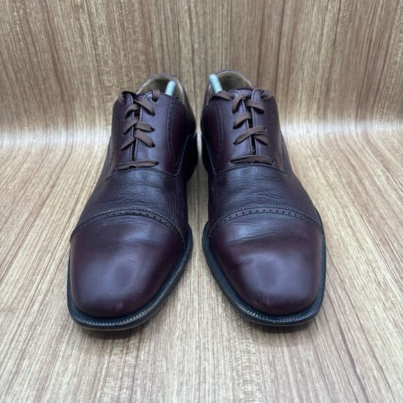 MAGNANNI Mahogany Cap Toe Lace Up Mens size 10.5 (4026) Dress Shoes - Picture 4 of 9